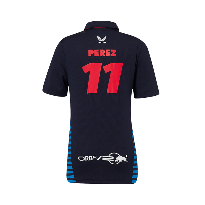 Camiseta Polo Infantil Red Bull Racing Checo Pérez Oficial 2024 Atras