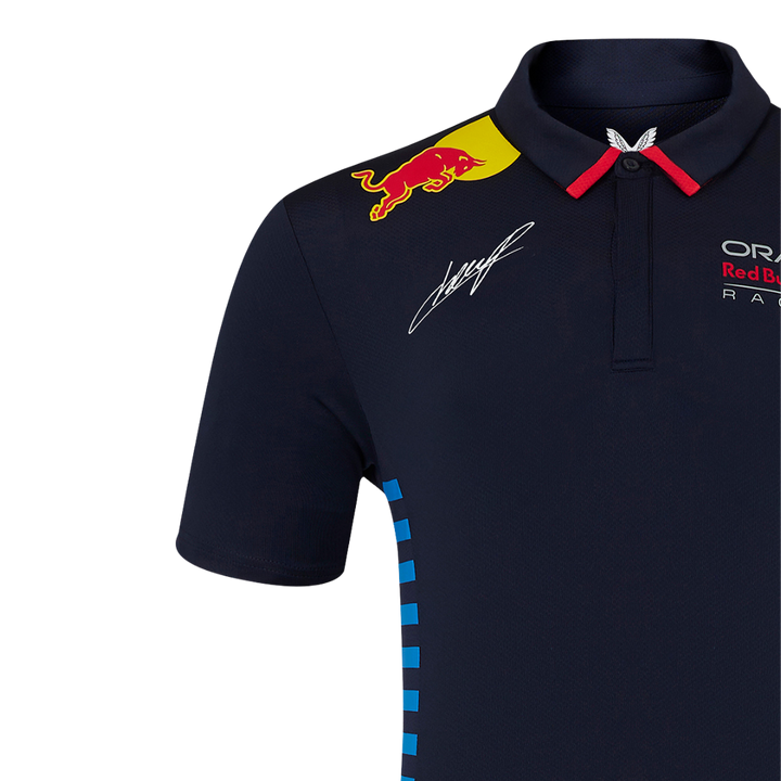 Camiseta Polo Red Bull Racing Checo Pérez Oficial 2024 Hombro Derecho