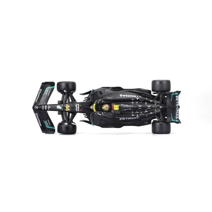 Carro F1 Escala Lewis Hamilton Mercedes AMG Petronas W14 1:24 Monoplaza Arriba