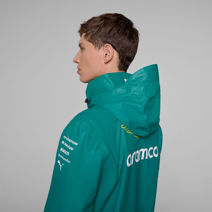 Chamarra Impermeable Aston Martin Oficial 2025 Detalle Espalda