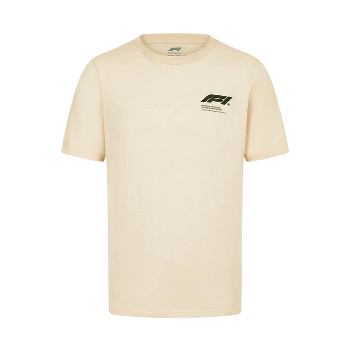 Fórmula 1 Playera Gráfica Beige Frontal