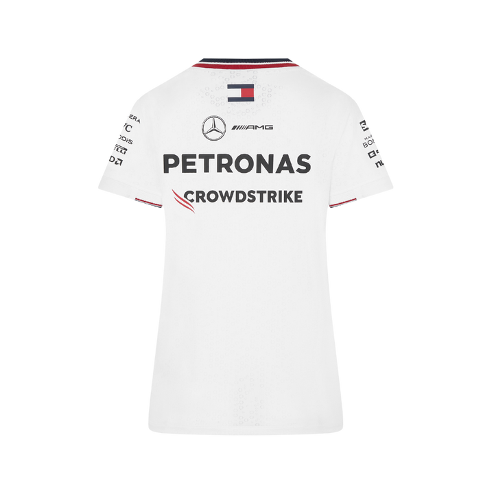 Mercedes AMG Petronas Mujer Playera Oficial 2024 Blanco Atras