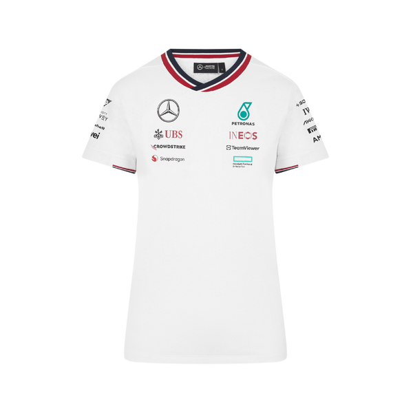 Mercedes AMG Petronas Mujer Playera Oficial 2024 Blanco Frontal 2