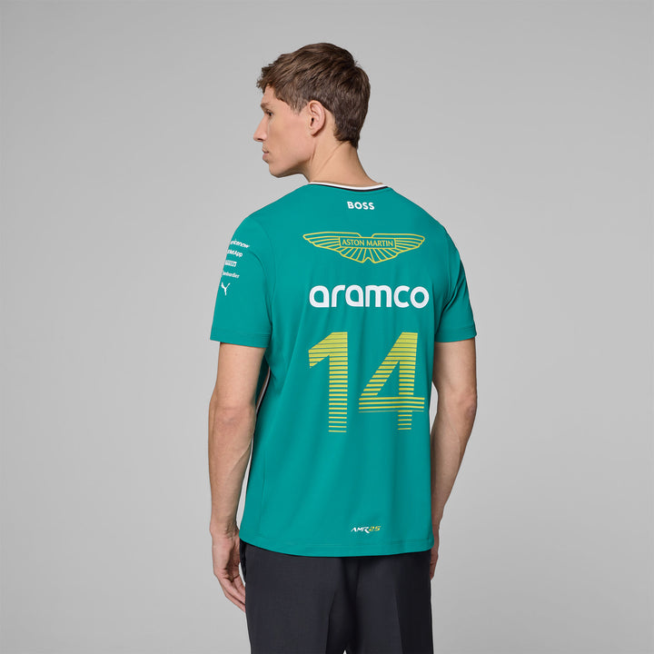 Playera Aston Martin Fernando Alonso Oficial 2025 Detalle Espalda