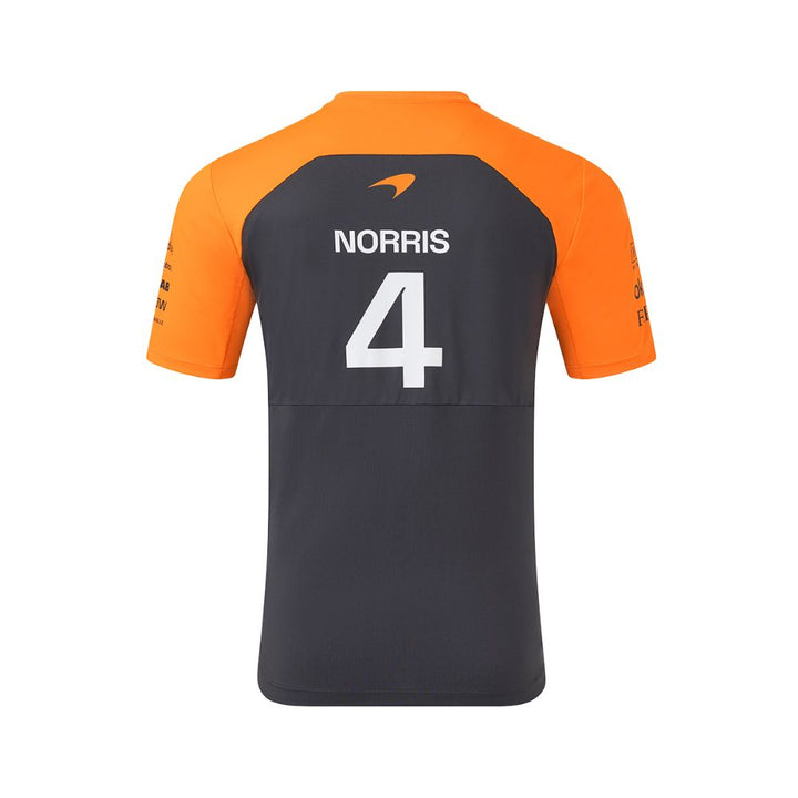 Playera Gris Lando Norris McLaren Oficial 2025 Espalda