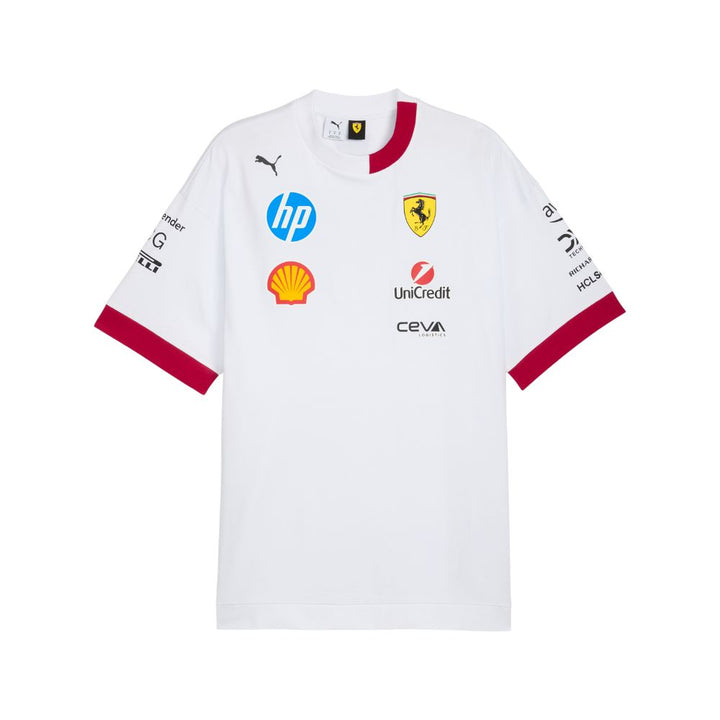 Playera Blanca Oversized Ferrari Oficial 2025