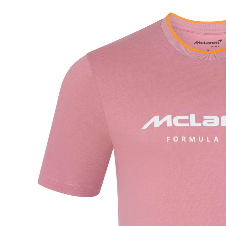 Playera Rosa McLaren Logo Manga Derecha