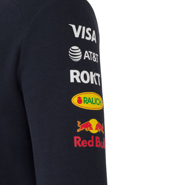 Sudadera Zipper Red Bull Racing Oficial 2025 Detalle Manga