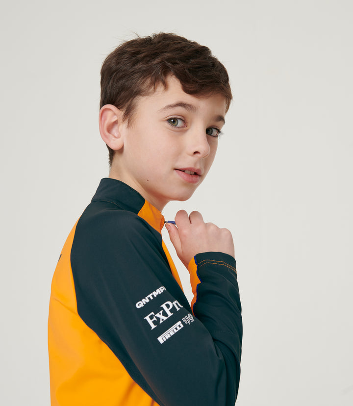 McLaren Chamarra Zipper Oficial Infantil 2022 Detalle Manga
